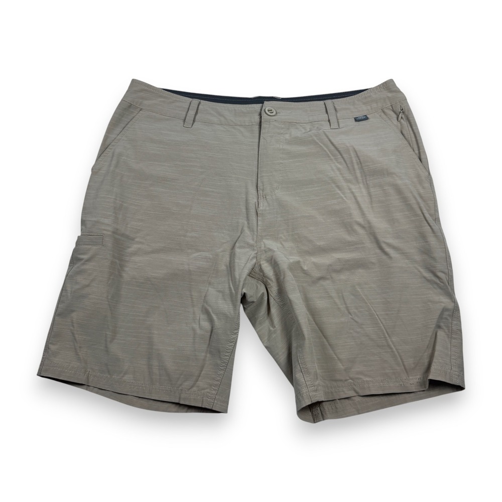 AFTCO Fishing Shorts Performance Stretch M104 Outdoor Mens Tan 36